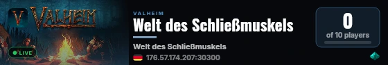 Welt des Schließmuskels live status badge