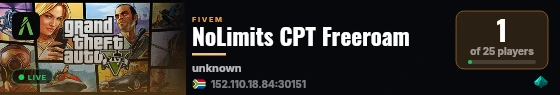 NoLimits CPT Freeroam live status badge