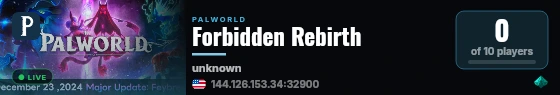 Forbidden Rebirth live status badge