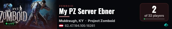 My PZ Server Ebner live status badge