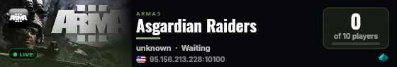Asgardian Raiders live status badge