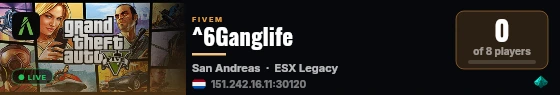 ^6Ganglife live status badge