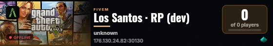 Los Santos · RP (dev) live status badge