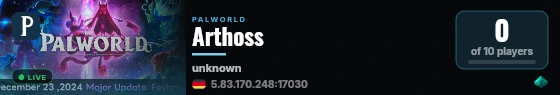 Arthoss live status badge