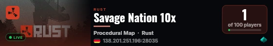 Savage Nation 10x live status badge