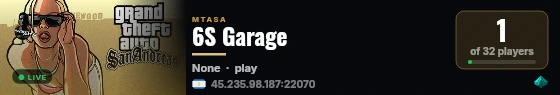 6S Garage live status badge