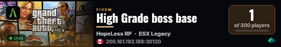 High Grade boss base live status badge