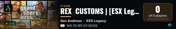 REX  CUSTOMS | [ESX Legacy] live status badge