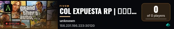COL EXPUESTA RP | 🟡🔵🔴 | Economía Real | Bandas & Facciones | Mapeos Exclusivos live status badge