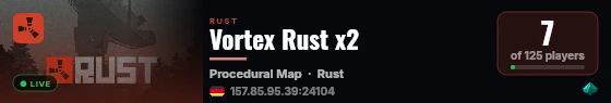 Vortex Rust x2 live status badge