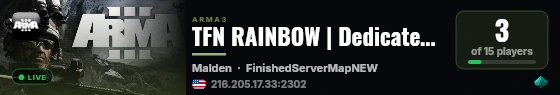 TFN RAINBOW | Dedicated Server live status badge