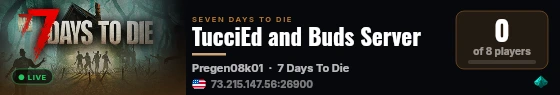TucciEd and Buds Server live status badge