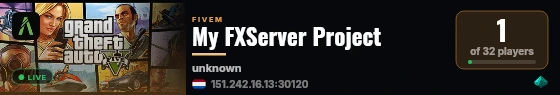 My FXServer Project live status badge