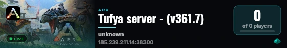 Tufya server - (v361.7) live status badge