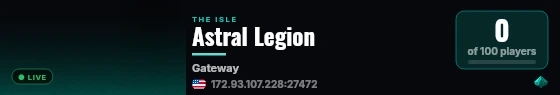 Astral Legion live status badge