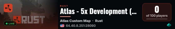 Atlas - 5x Development (Staging) live status badge