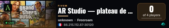 AR Studio — plateau de tournage live status badge