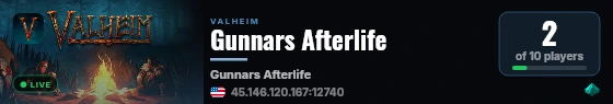 Gunnars Afterlife live status badge