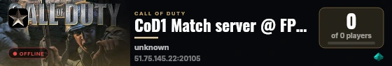 CoD1 Match server @ FPSChallenge.eu live status badge