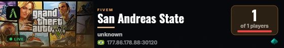 San Andreas State live status badge