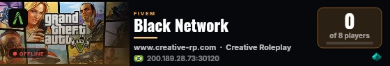 Black Network live status badge