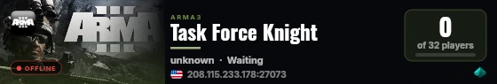 Task Force Knight live status badge