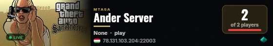 Ander Server live status badge