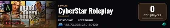 CyberStar Roleplay live status badge