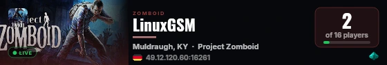 LinuxGSM live status badge