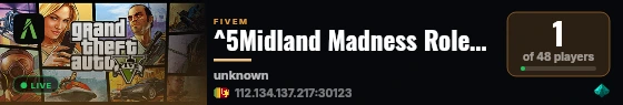 ^5Midland Madness Roleplay live status badge