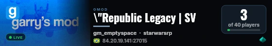 \"Republic Legacy | SV live status badge