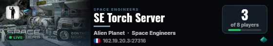 SE Torch Server live status badge