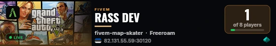 RASS DEV live status badge