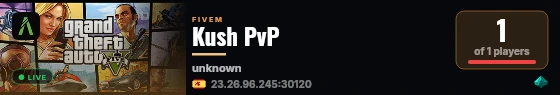 Kush PvP live status badge