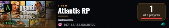 Atlantis RP live status badge