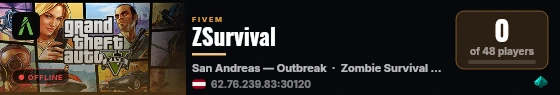 ZSurvival live status badge