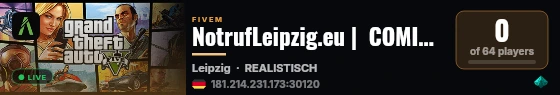 NotrufLeipzig.eu |  COMING SOON live status badge