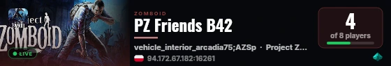 PZ Friends B42 live status badge