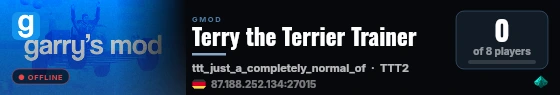 Terry the Terrier Trainer live status badge