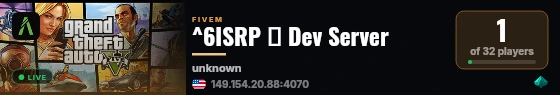 ^6ISRP → Dev Server live status badge