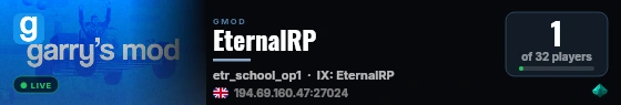 EternalRP live status badge