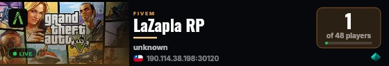 LaZapla RP live status badge