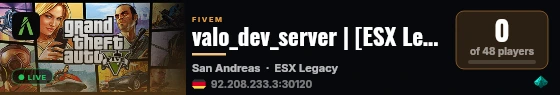 valo_dev_server | [ESX Legacy] live status badge