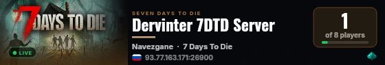 Dervinter 7DTD Server live status badge