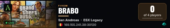 BRABO live status badge