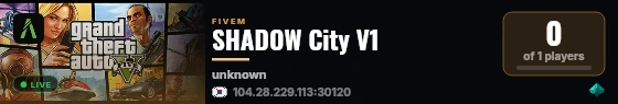 SHADOW City V1 live status badge