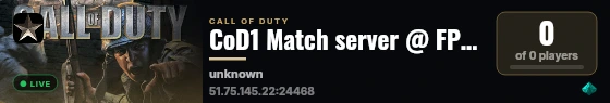 CoD1 Match server @ FPSChallenge.eu live status badge