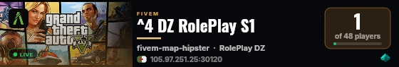 ^4 DZ RolePlay S1 live status badge