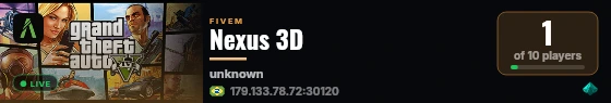 Nexus 3D live status badge