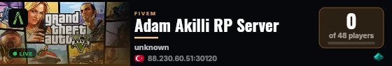 Adam Akilli RP Server live status badge